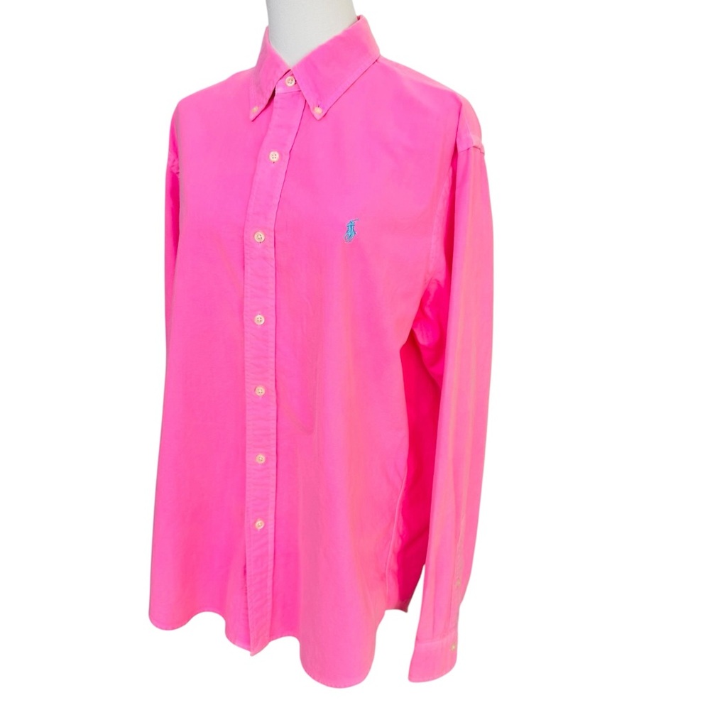 Polo Ralph Lauren Men’s Pink Button Down Oxford Shirt Size Large L 100% Cotton - Picture 8 of 10
